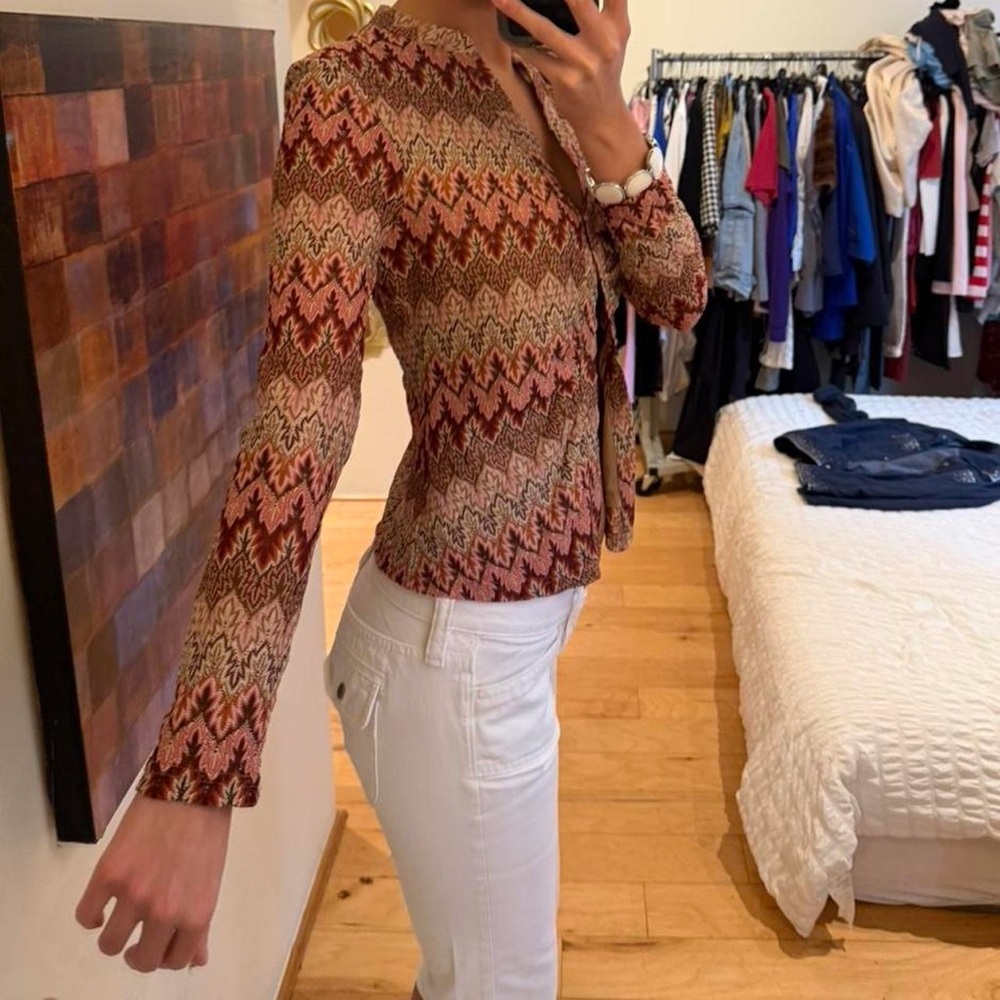 Dr2 Multicolor Zigzag Button Down Shirt - image 5